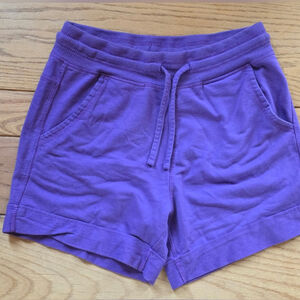 Purple Athletic Shorts Elastic Waistband